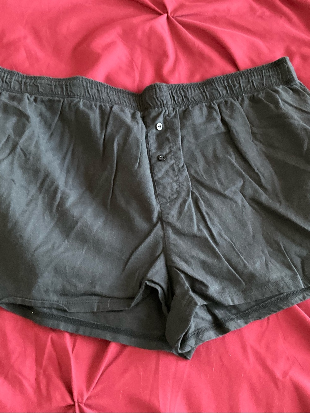 PINK Victoria's Secret Black Cotton Boxer-Style Sleep Shorts